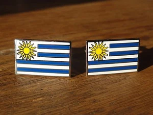 Uruguay Flag Cufflinks--South America Latin Hispanic Uruguayan - Picture 1 of 4
