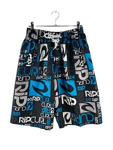 Rip Curl Elastic Waist Board Shorts Women Size 2XL Black Logo Drawstring Pockets