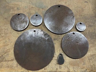 Juego de 7 piezas de placa de objetivo de tiro de acero AR500 1/2" 2,3,4,6,8,10,12" defecto excedente Foto 1 de 2