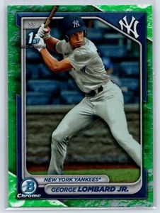 2024 Bowman Chrome George Lombard Jr 1st Green Lunar Refractor New York Yankees - Bild 1 von 2