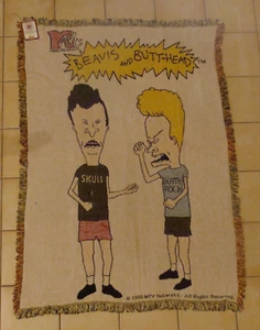 VERY RARE VINTAGE 1996 ~Beavis and Butthead throw rug~ NEW w/TAG..HUGE 46" x 67" - Picture 1 of 10