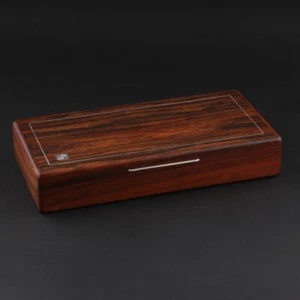 Caja de madera con incrustaciones de plata. De colección. Bancos de provincias. HECHO EN DINAMARCA.1960. ¡RARO! - Imagen 1 de 5