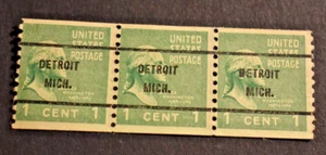 3 - 1939 US Stamps - Scott # 839 - 1 Cent Washington Precancels - Detroit, MI - Picture 1 of 2