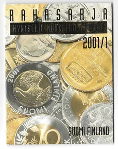 FINLAND COINSET 2001 5 Coins Plus 1865 Coin Design Medal MS58 B2 - Picture 1 of 4