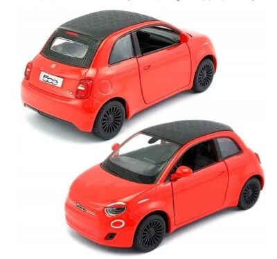 Fiat 500e Familia Italiano Coche Modelo Diecast Juguete Rojo Escala 1:28 Kinsmart Foto 1 de 3