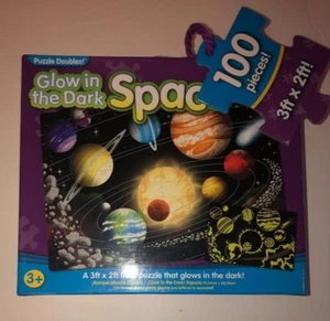Doubles Puzzle Space Themed Toy Glow In The Dark 3x2 Feet Kids Toys 100 Pieces - Picture 1 of 2