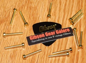Les Paul Pole Pieces Pickup Screws Set Gold SG Guitar Parts ES Gibson Pick RD 12 - Picture 1 of 4