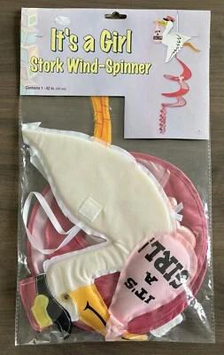 Nuevo 2005 Beistle Stork Wind-Spinner It’s A Girl Baby ¡Anuncio! Foto 1 de 3