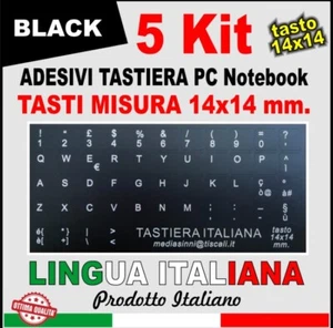 Adesivi Tastiera Layout ITALIANO Notebook Pc Computer Sticker tasto 14x14 5 Kit - Foto 1 di 4