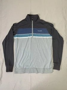 Travis Mathew Sweater Mens Medium Performance Pullover Navy Gray Stretch Active - Picture 1 of 6