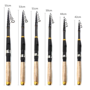 Carbon Fiber Fishing Rod Short Pocket Travel Spinning Pole Telescopic 1.8M-3.6M - Picture 1 of 12