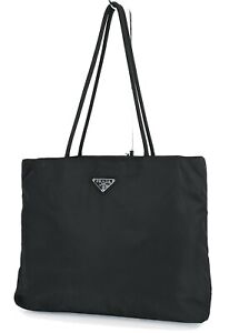 Authentic PRADA Black Nylon Tote Hand Bag Purse #43776B