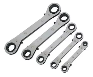 Juego de llaves de anillo de trinquete desplazadas de 5 piezas métricas 6 § 21 mm - Imagen 1 de 2