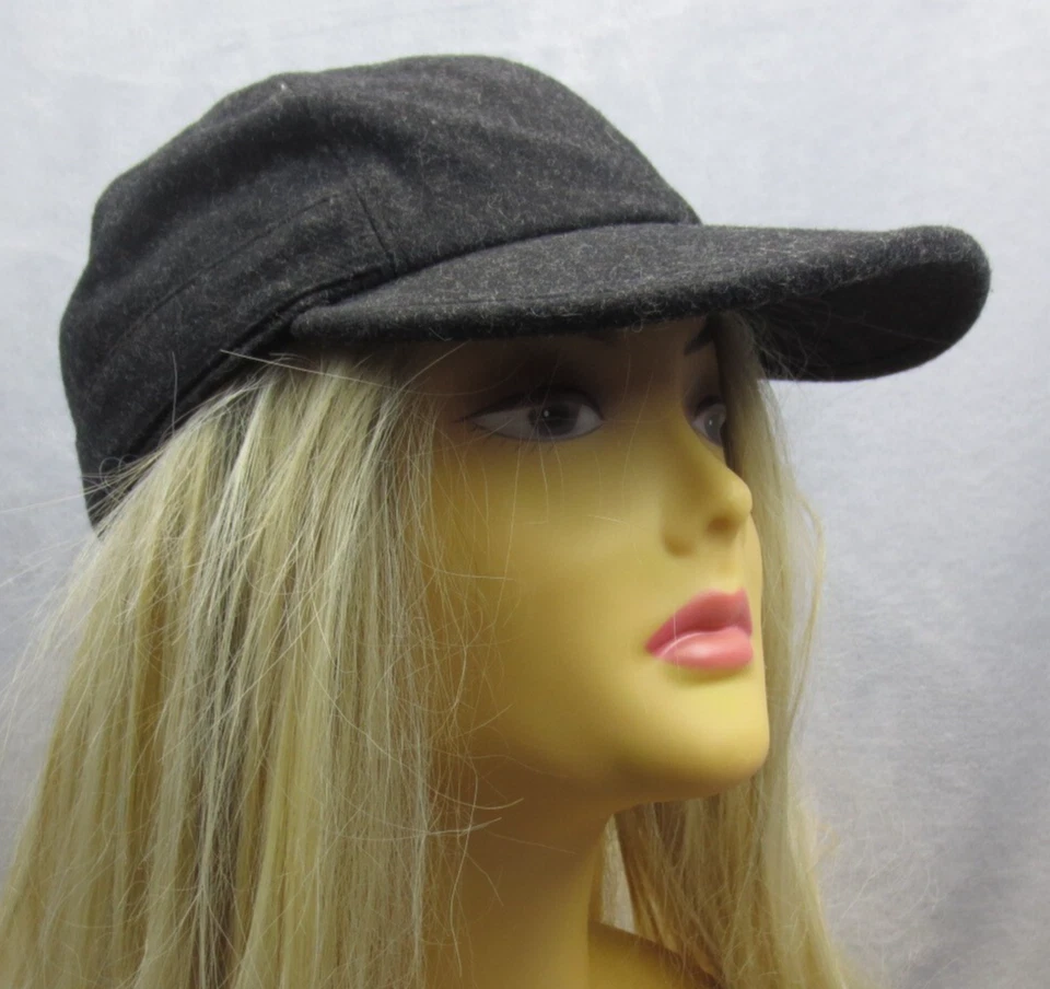 Gorra de camionero HatAttack para mujer negra informal mezcla de lana ajustable Foto 1 de 4