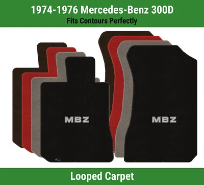 Alfombrillas delanteras Lloyd Classic Loop para Mercedes-Benz 300D 74-76 con apliques MBZ Foto 1 de 4