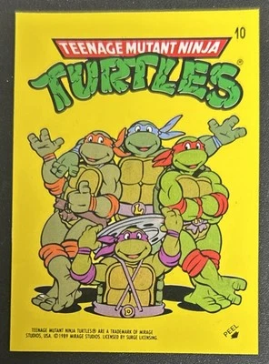 1989 Topps Teenage Mutant Ninja Turtles TMNT Sticker Card Turtle Team #10 VGEX - Image 1 of 2