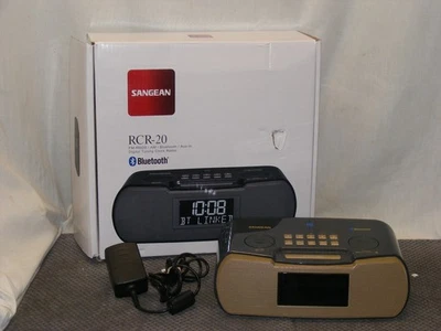 RADIO RELOJ SANGEAN DIGITAL TUNING AM/FM-RBDS/BLUETOOTH/AUX-IN RCR-20**PROBADO Foto 1 de 4