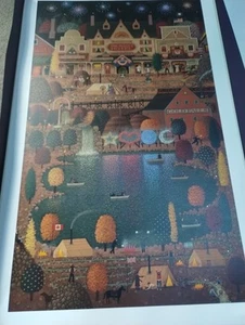 John Simpkins Print SIGNED American Artist COLORFUL Town Action 1994 58/75 AP - Picture 1 of 21