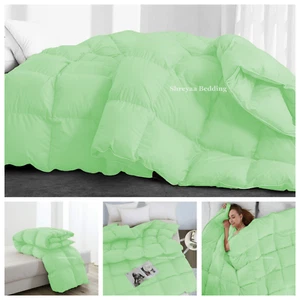 Wonderful 1000 TC Down Alternative Comforter OR Sets Sage Solid Select Item - Picture 1 of 12