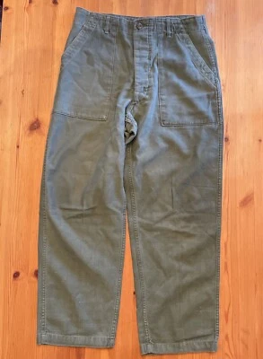 Vintage Military 1960’s OG 107 Type 1 Sateen Pants 32x29 (29x26) Button  Fly - Image 1 of 4