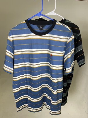 Volcom Thorne T-Shirt Men's Blue Striped Sizes MEDIUM, XL Available - NEW! - Image 1 of 4