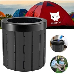 Portable Folding Car Toilet Outdoor Travel Emergency Toilet Camping Black - Picture 1 of 7