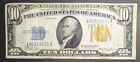 1934 A $10 Silver Certificate North Africa Emergency Issue Wwii Note Yellow Seal