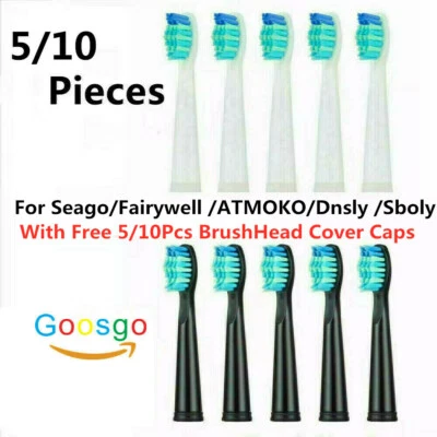 MARKENLOS 5/10Pcs Elektrische Zahnbürstenköpfe Ersatzzahnsätze für Fairywill FW-507 FW-508
