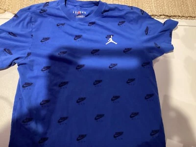 boys air jordan jumpman tshirt blue black and white medium - Image 1 of 3