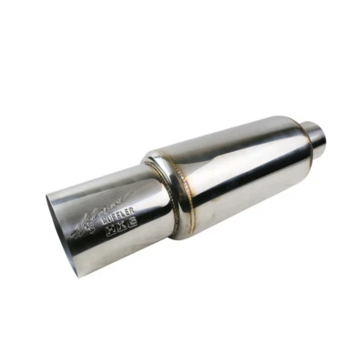 3'' Inlet 4'' Outlet Great Sound Exhaust Muffler Tips 5'' Body Resonator Sliver - Image 1 of 4