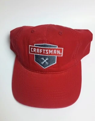 Boné de beisebol Craftsman Tools ajustável vermelho 100% algodão "We Build Pride" - Imagem 1 de 3