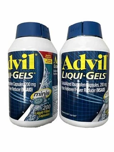 LOT OF 2 Advil 200mg Minis Solubilized Ibuprofen Capsules 200 GEL EACH EXP 2027+ - Picture 1 of 1