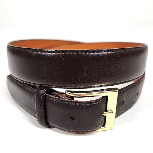 Coach Cintura Abito Pelle Uomo 36 Marrone Fibbia Ottone Massiccio 1 25" Casual F90264