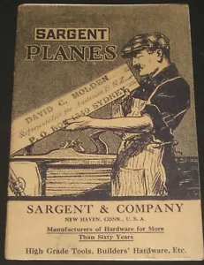 VINTAGE 1920s SARGENT WOOD BOTTOM & IRON PLANES ORIGINAL PRICE GUIDE CATALOGUE - Foto 1 di 7