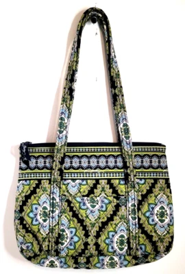 Bolso de Mano Vera Bradley Villager Patrón Cambridge 12 x 9.5 Verde Azul Negro Usado Foto 1 de 4