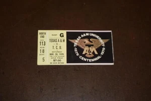 1976 TCU AT TEXAS A&M FOOTBALL TICKET STUB - Picture 1 of 2