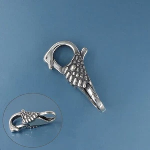 Sterling Silver Double Openings Swan Lobster Claw Clasp Connector 23mm #44073 - Picture 1 of 6