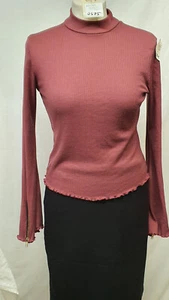 BooHoo langer Reißverschluss mit hohem Hals Burgandy Figur umarmender Pullover Gr. 10 (575 - Bild 1 von 11