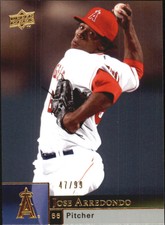 2009 Upper Deck Gold Los Angeles Angels Baseball Card #689 Jose Arredondo /99