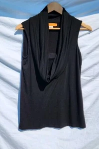 Cynthia Steffe Black Cowlick Neck Tank Blouse Excellent Pre-Owned Condition - Picture 1 of 7