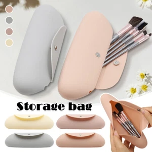 Caja de almacenamiento de brochas de maquillaje de viaje portátil bolsa de cepillos cosméticos de silicona duradera - Imagen 1 de 19