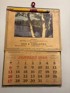 Cooking Club Calendar 1946 Aetna Life Insurance  Gus Urbantke, Agent - Picture 1 of 3