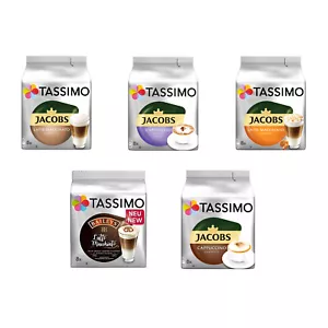 TASSIMO Kapseln Milk Range Vielfaltspaket T-Discs 40 Getränke 5 Sorten Kaffee - Bild 1 von 11