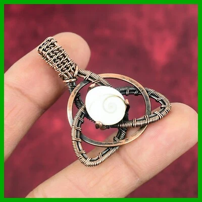 Colgante redondo de cumpleaños envuelto en alambre de regalo de hija de cobre piedra ojo de Shiva Foto 1 de 4