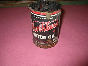 VINTAGE NORTHLAND MOTOR OIL QUART METAL CAN WATERLOO IOWA GAS STATION SERVICE - Picture 1 of 1