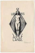 A. H. SCHERER: Exlibris für Adolf Lange, 1922