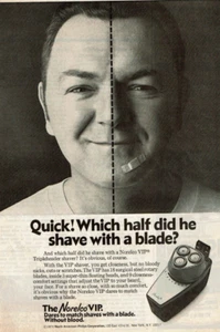 1974 Vintage Print Ad The Norelco VIP Tripleheader Shaver 18 blades 3 heads - Picture 1 of 2