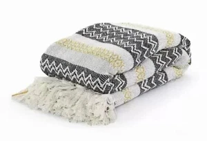 New Indian Bohemian Hand Block Cotton Print Mud Cloth Sofa Blanket Bedding Throw - Picture 1 of 6