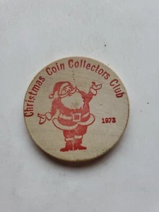 Weihnachtsmünze Collectors Club 1973 Shreveport Louisiana Holz Nickel Medaille 423 - Bild 1 von 2