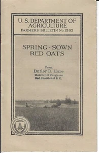 Bollettino degli agricoltori 1929 n. 1583 PRIMAVERA - AVENA ROSSA SEMINATA Dipartimento Agricoltura - Foto 1 di 5